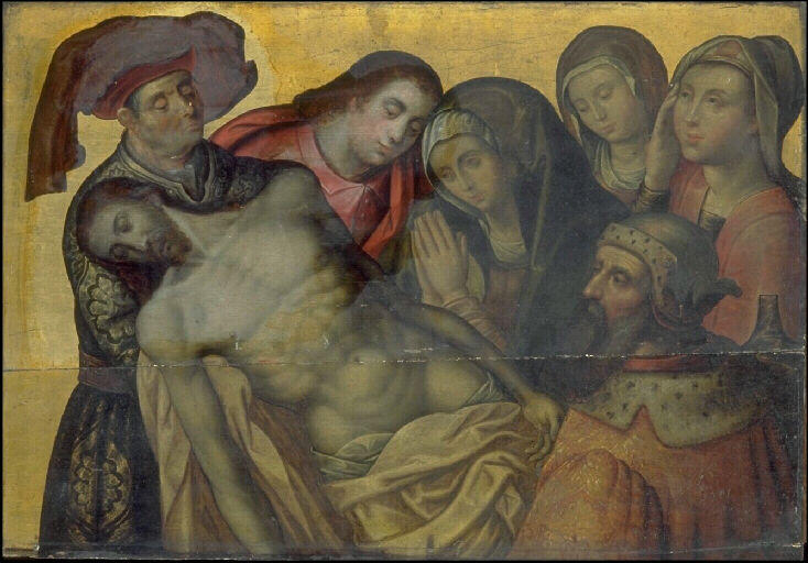 Le Christ porté par deux de ses disciples_0