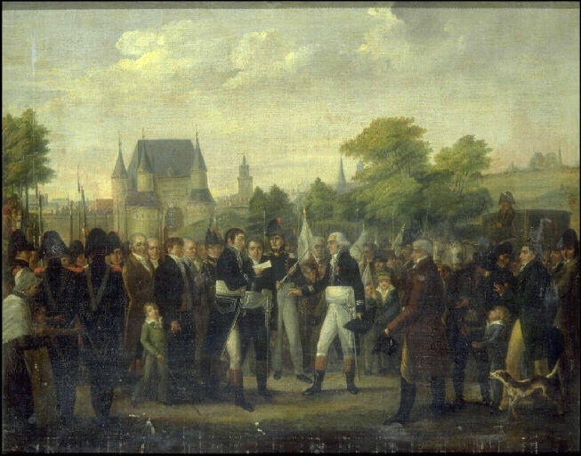 Benoist de Lhomond député de Valenciennes est reçu à la porte de Lille à son retour de Paris en 1815_0