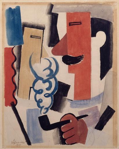 Soldat fumant ; Homme à la pipe (source: cat. expo. Lille, 1950). (Ancien titre), Roger de La Fresnaye, 1919