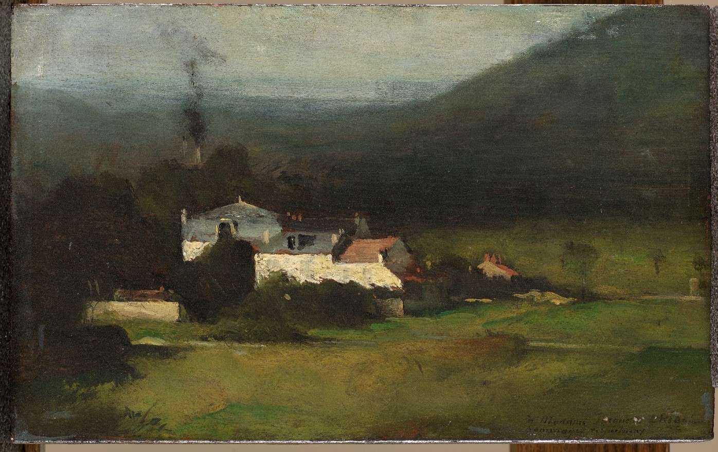 Paysage, La Maison de Corot à Ville-d'Avray, Augustin Théodule Ribot, 2e moitié 19e siècle