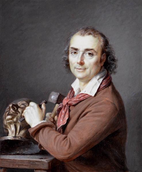 Houdon travaillant au buste de Voltaire_0
