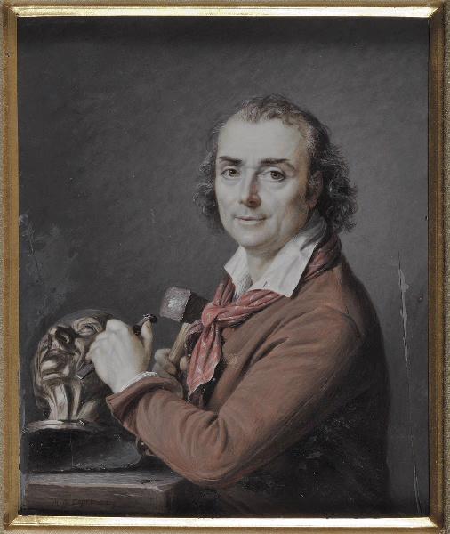 Houdon travaillant au buste de Voltaire_1