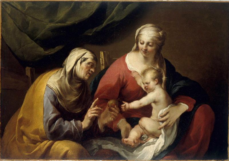 La Vierge et l'Enfant avec sainte Anne à la pomme, Jacques Blanchard, 1ère moitié 17e siècle