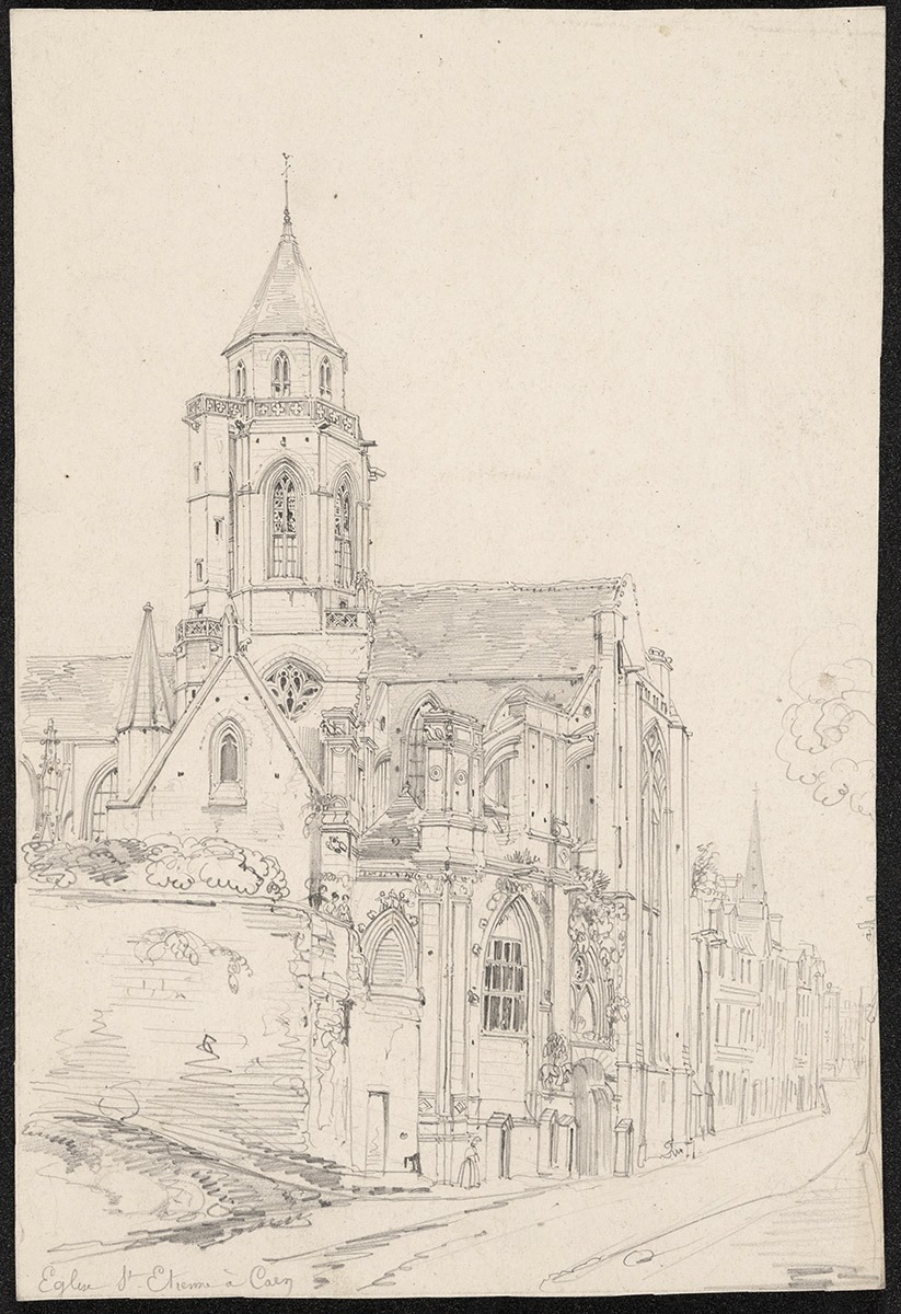 Vue de l'église Saint-Étienne-le-Vieux, Félix Benoist, 1850 vers