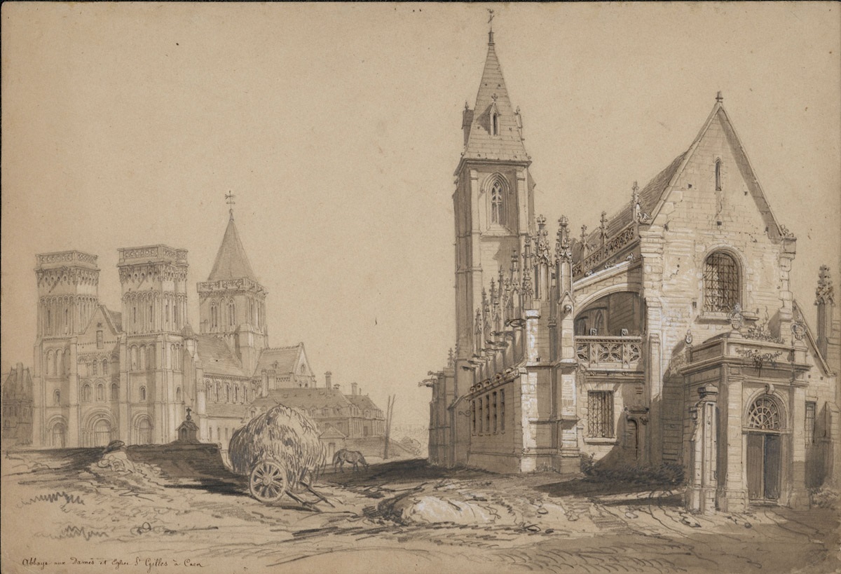 Abbaye aux Dames et église Saint-Gilles, à Caen, Félix Benoist, 1852 vers