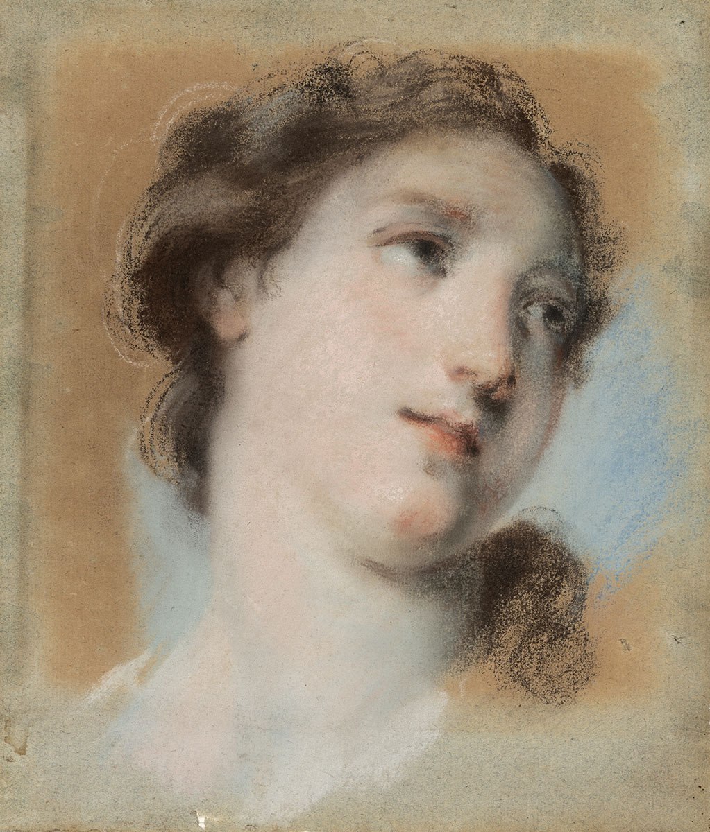 Tête de jeune femme, française École, 1ère moitié 18e siècle