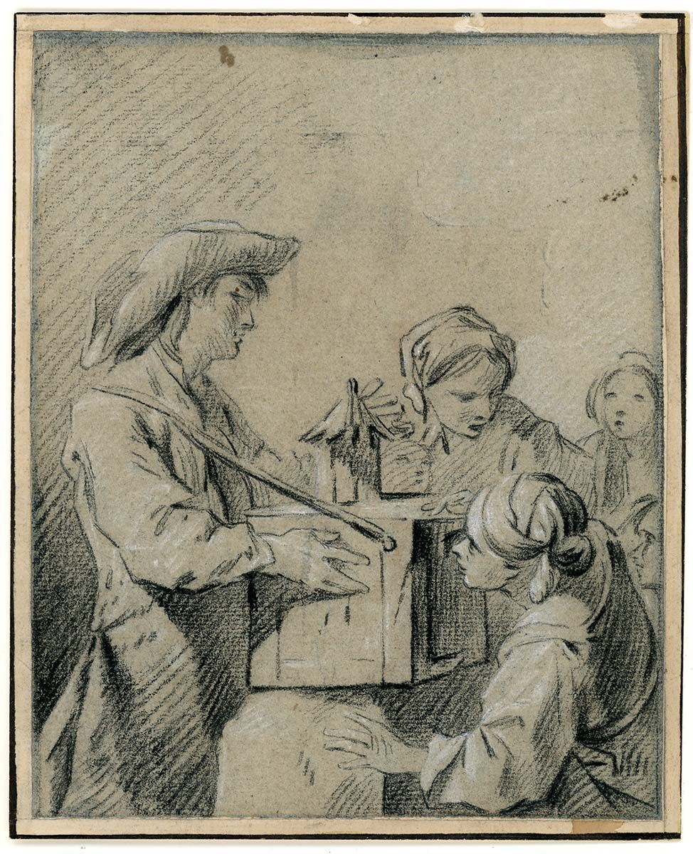 La Curiosité ; Marchand d'oiseaux, Jean-Baptiste Marie Pierre, 1748 Vers