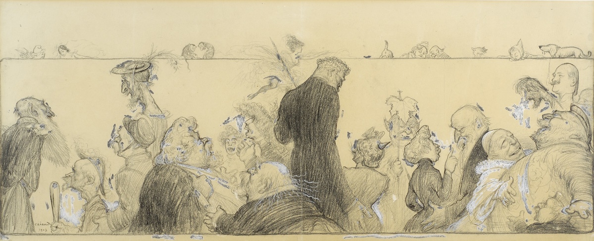 Jour de vernissage au Salon des Humoristes ; Scène caricaturale (autre titre), Charles Léandre, 1907