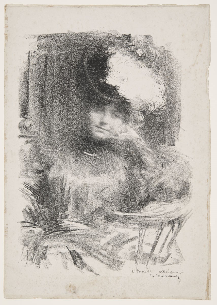 Portrait d’élégante au café (Suzanne Bazot), Charles Léandre
