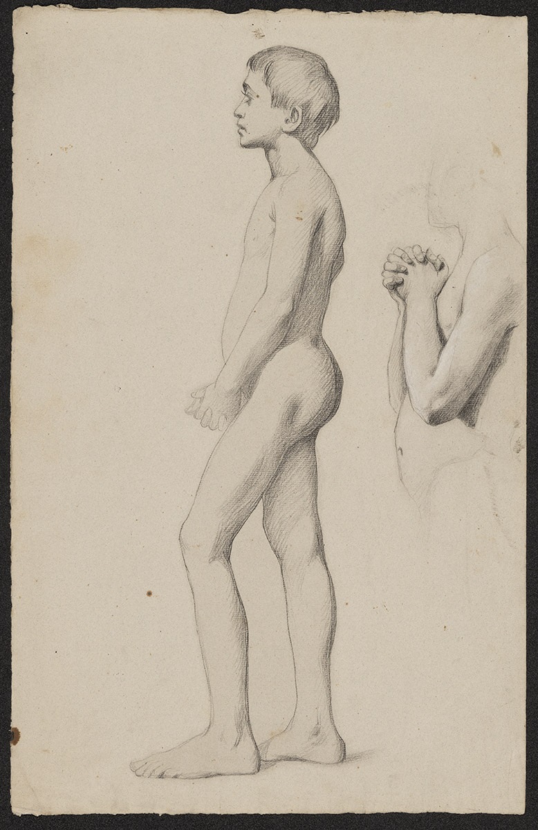 Études pour deux des fils de Symphorose, Édouard Krug, 1882 Vers