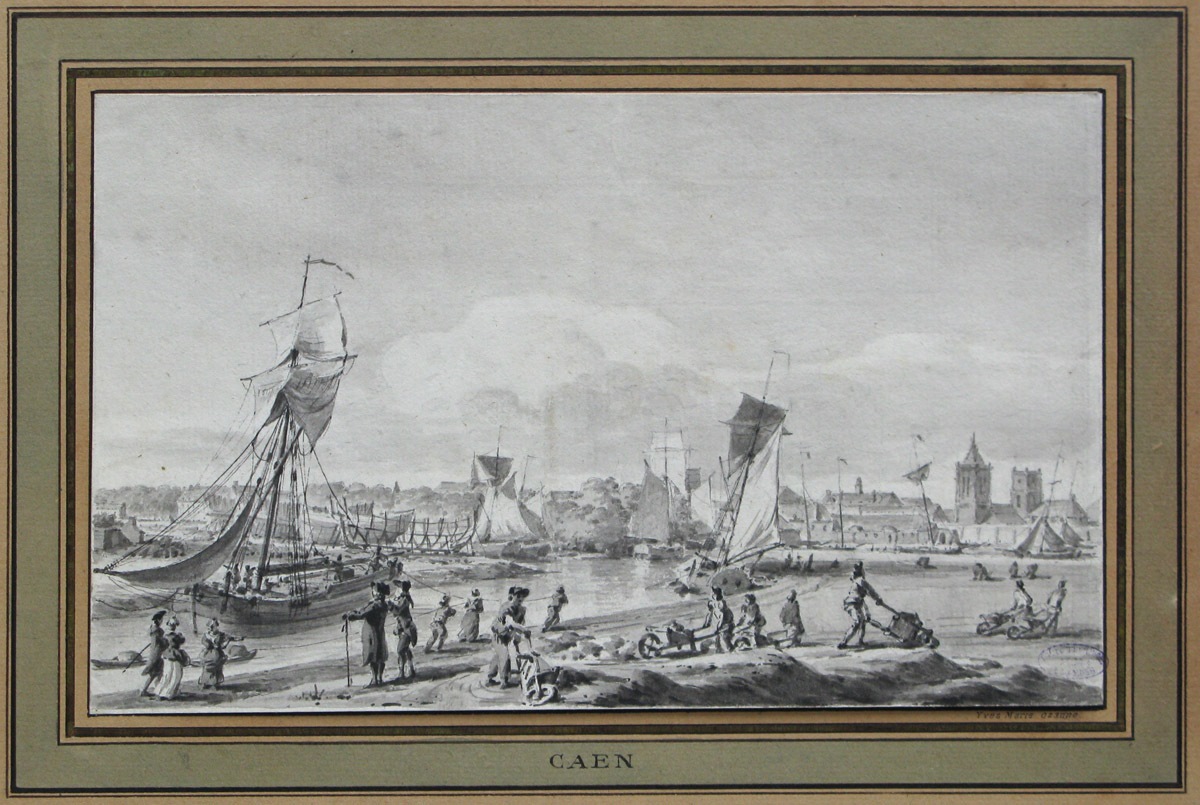 Vue du port de Caen, Nicolas Marie Ozanne, 1787