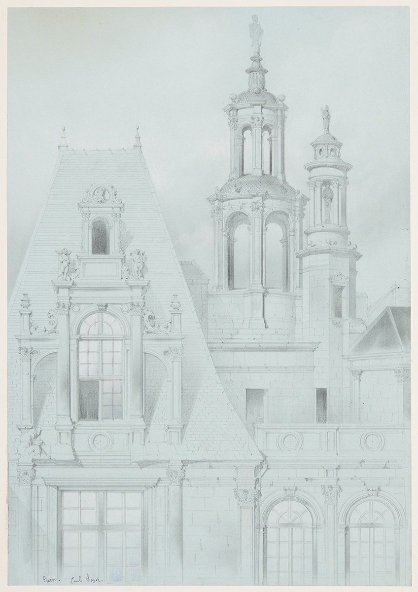Toits et lanternons de l'hôtel d'Escoville, Émile Sagot, 19e siècle