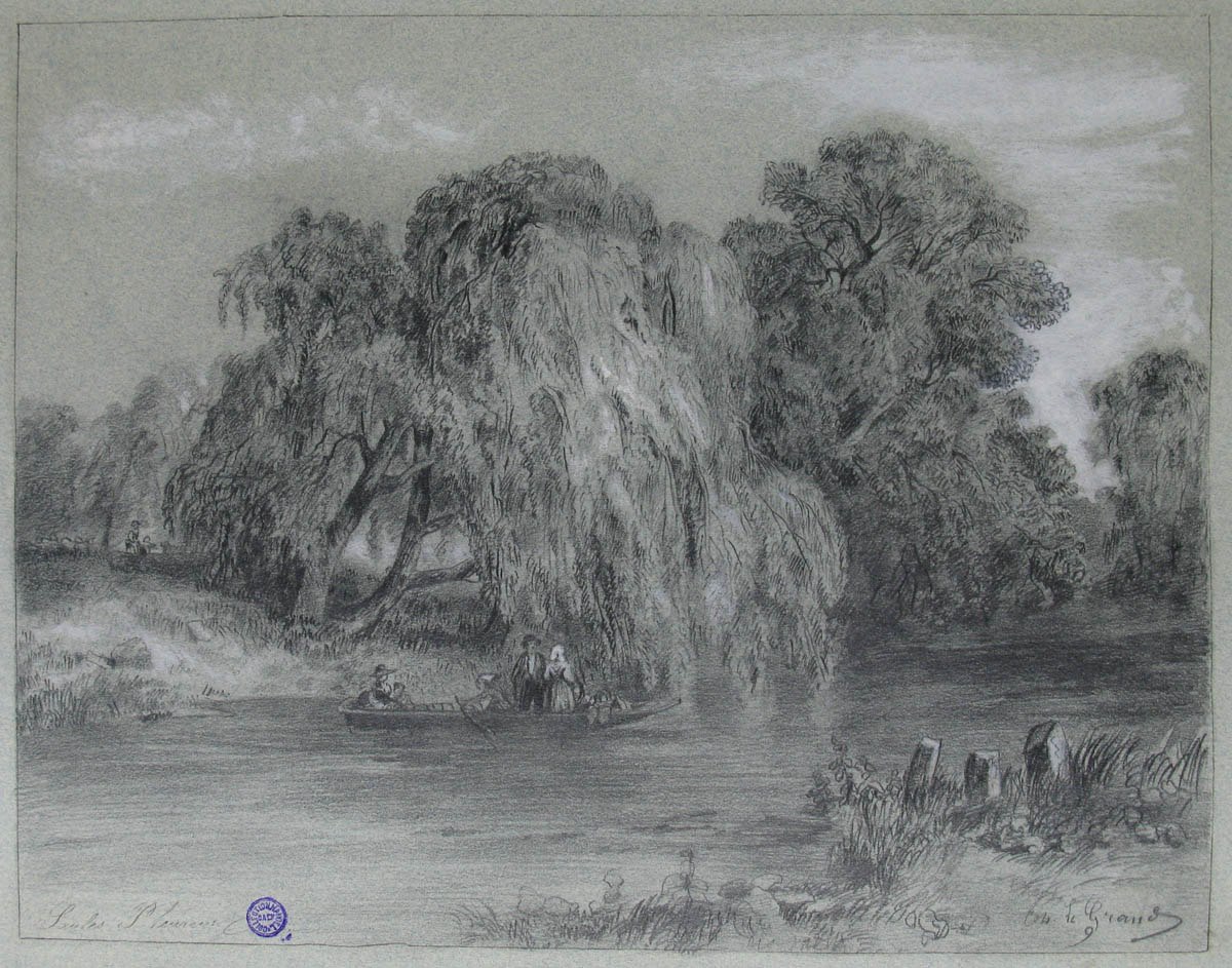 Saules pleureurs, Jacques Théodore Legrand, 4e quart 19e siècle