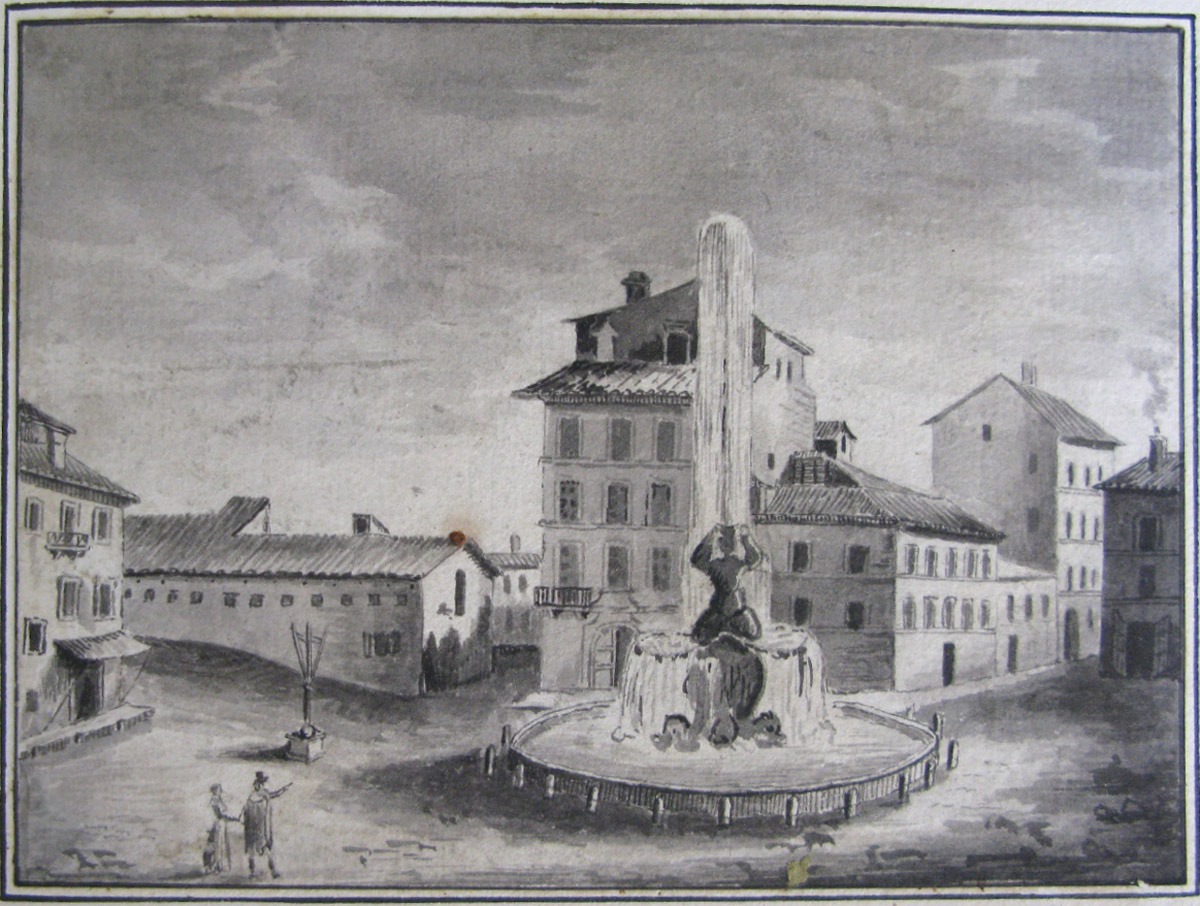 Place de village avec fontaine, Karel Dujardin, 17e siècle