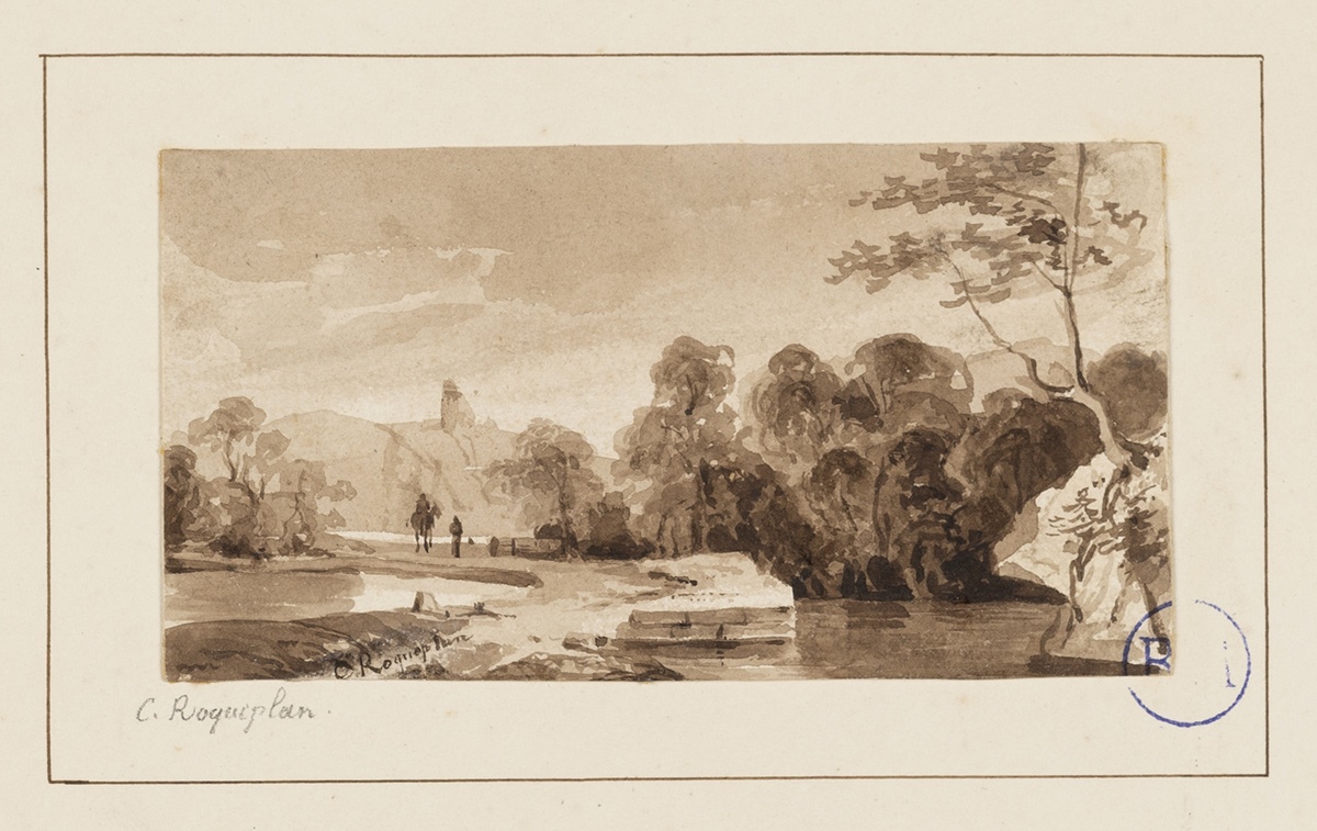 Paysage, Camille Joseph Etienne Roqueplan, 1ère moitié 19e siècle