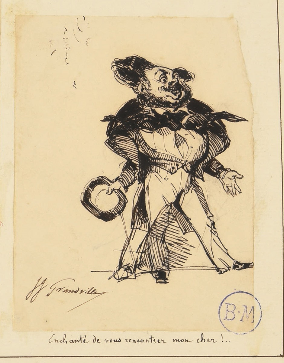 Enchanté de vous rencontrer, mon cher !, Grandville, 1ère moitié 19e siècle
