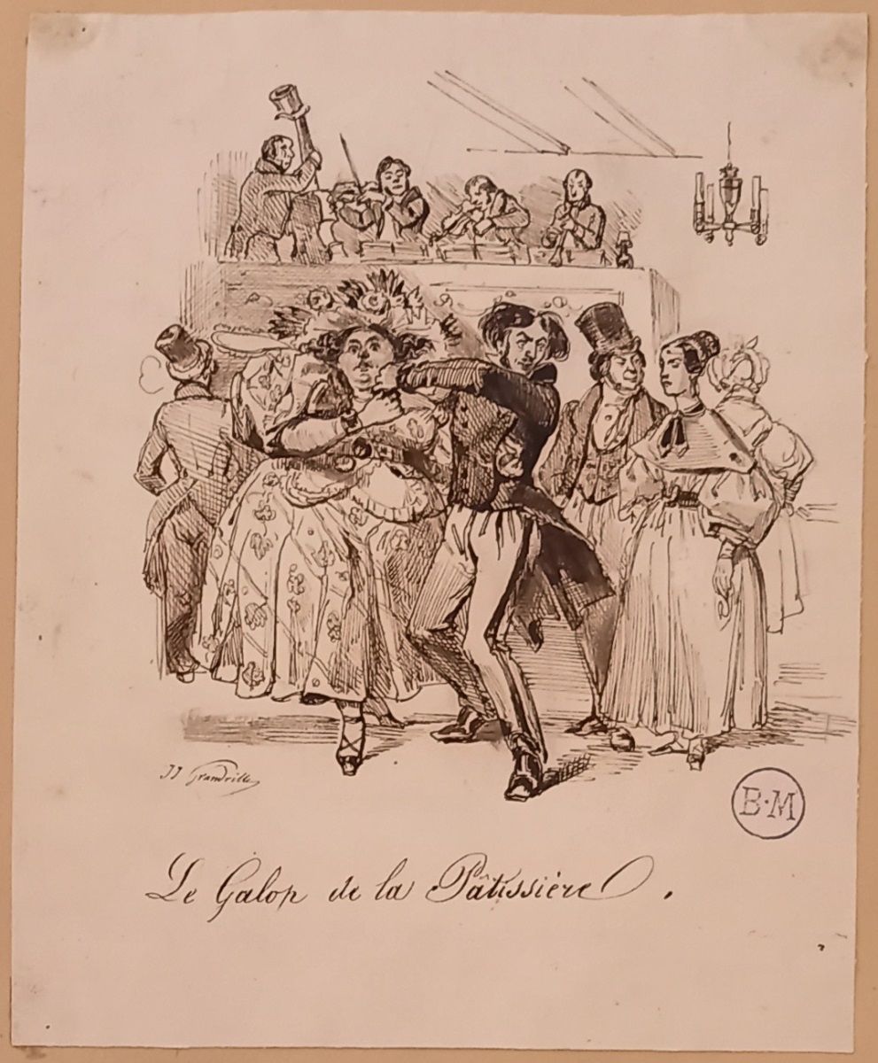 Le Galop de la pâtissière, Grandville, 1ère moitié 19e siècle