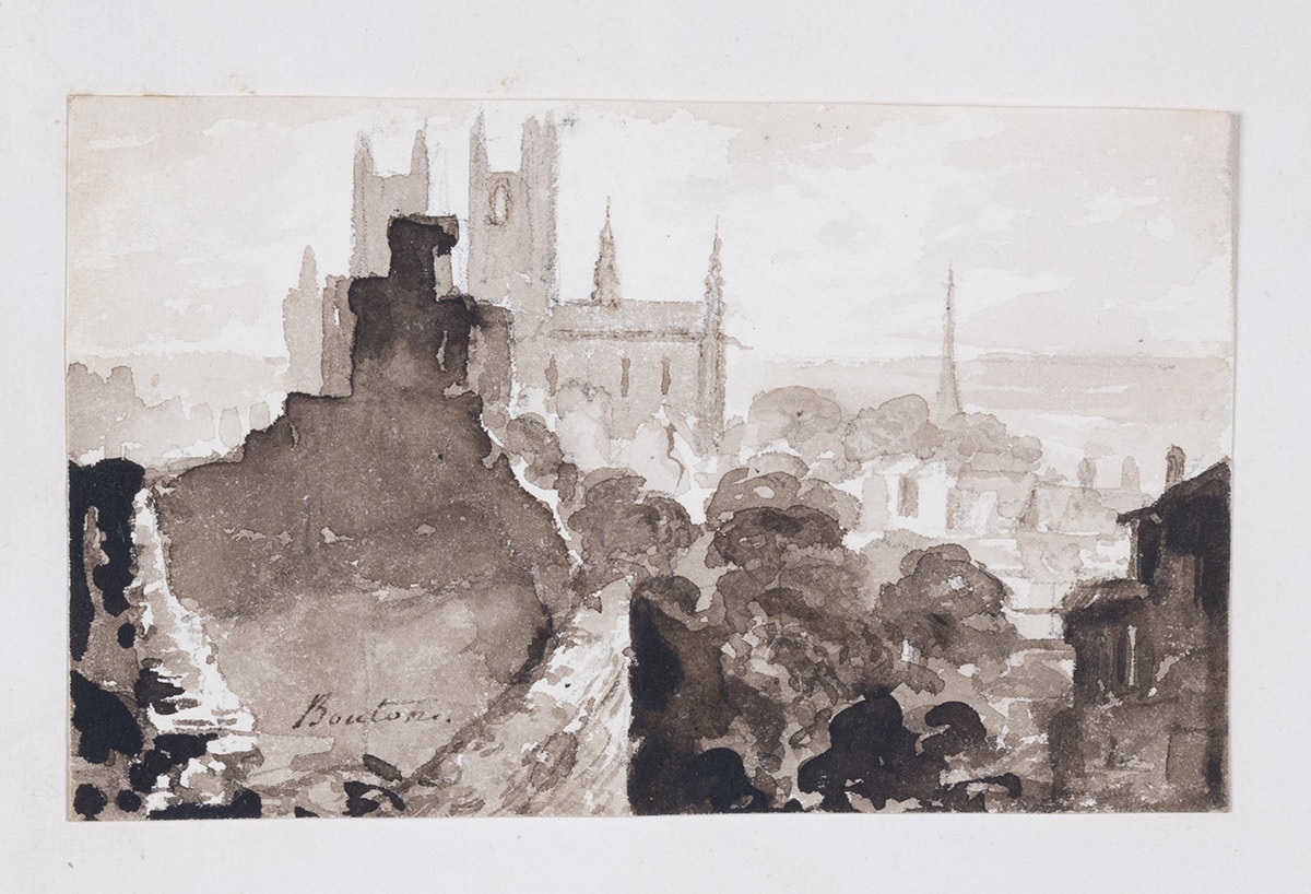 Vue urbaine, Charles-Marie Bouton, 1ère moitié 19e siècle