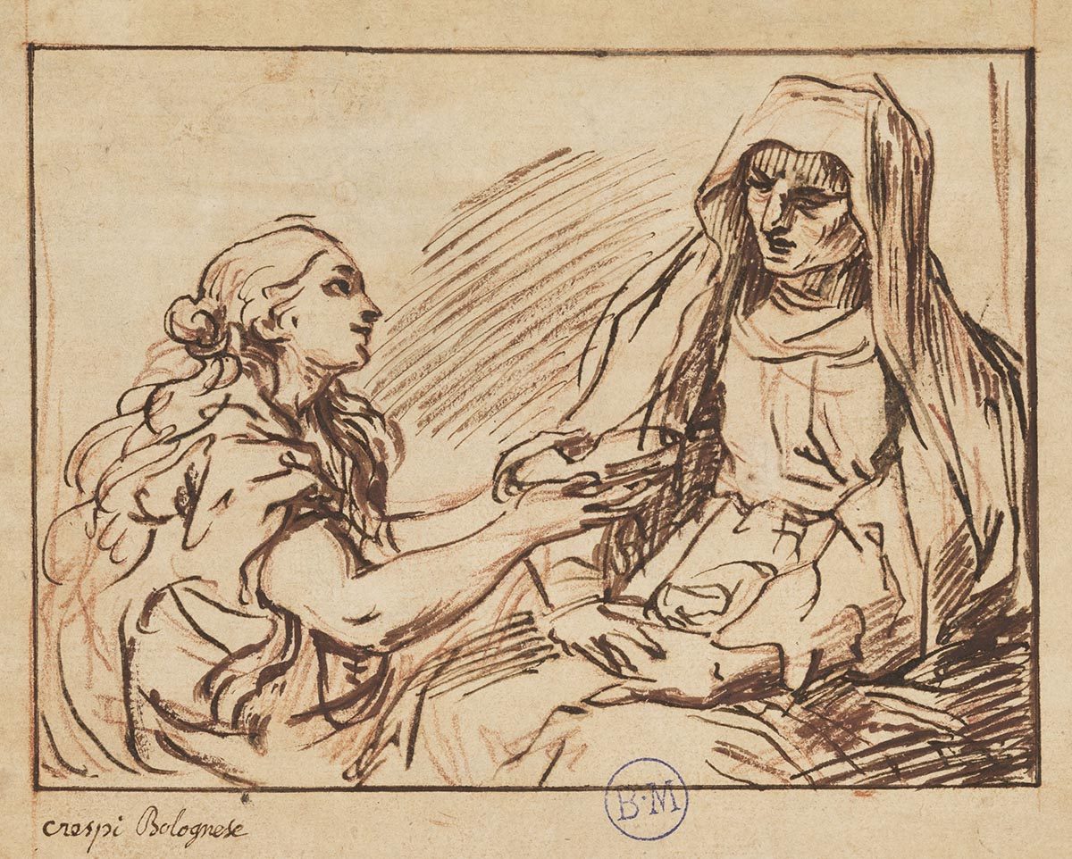 Offrande d'une jeune femme à une femme voilée, Giuseppe Maria Crespi