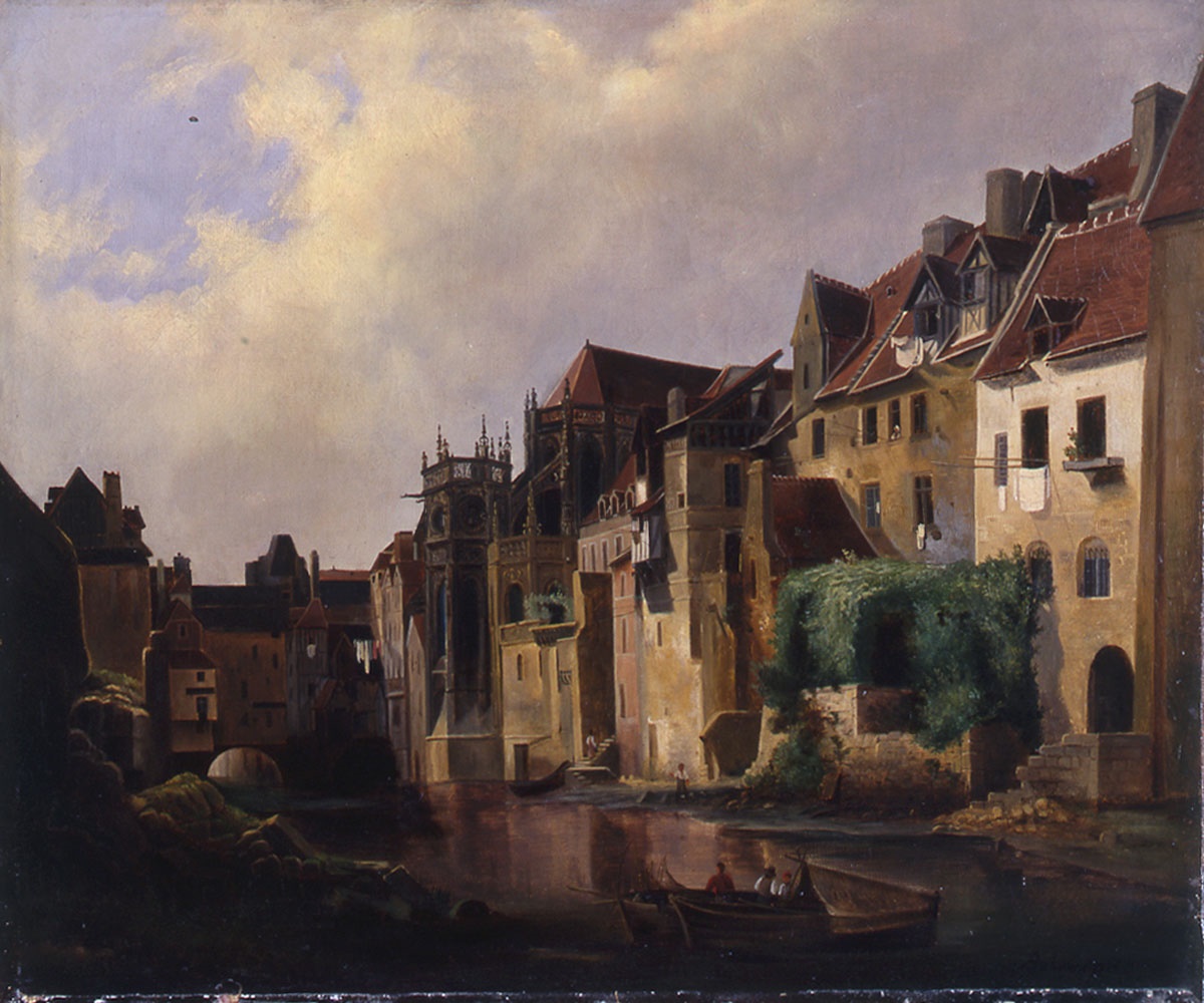 Vue de l'abside de l'église Saint-Pierre de Caen, Lapito, Louis Auguste