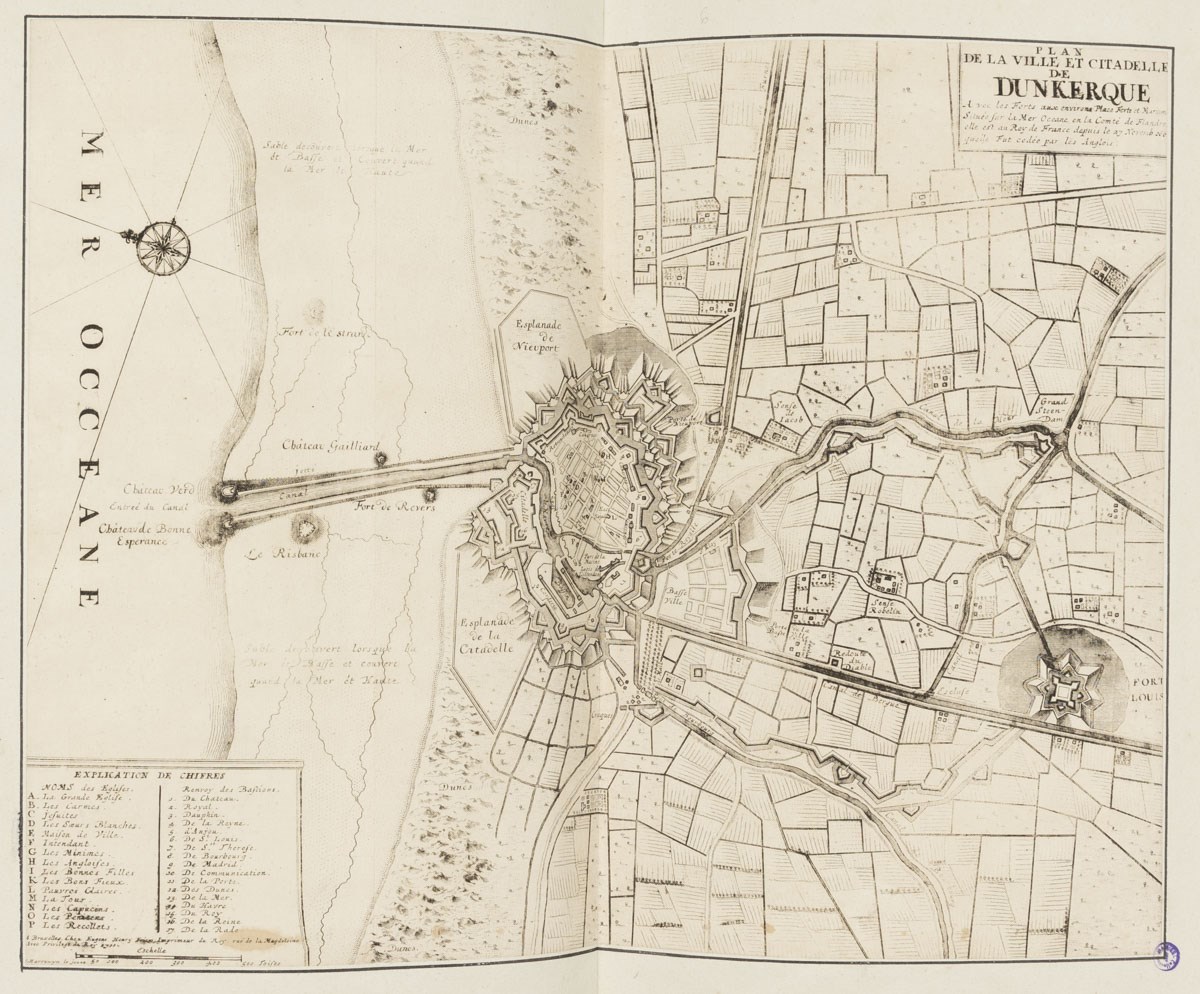 Plan de la ville et citadelle de Dunkerque, Jacques Harrewyn, 1711