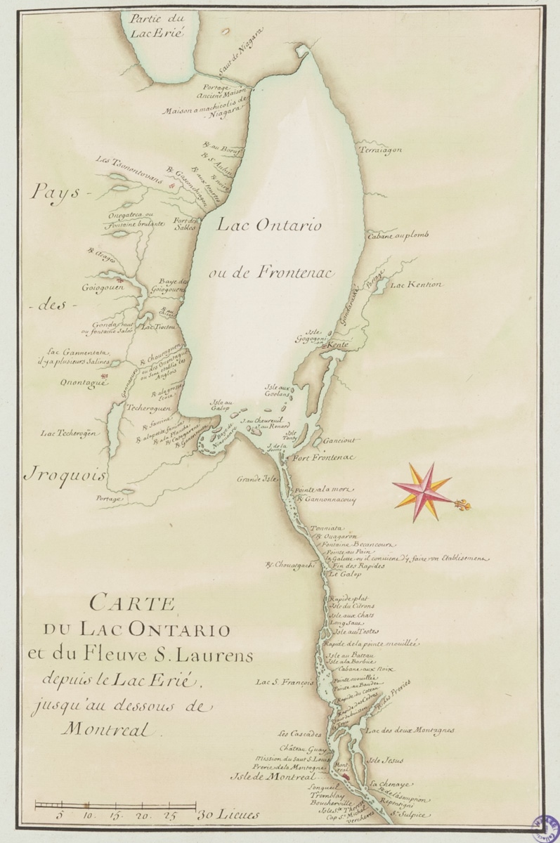 Carte du lac Ontario et du fleuve Saint-Laurens depuis le lac Erié jusqu'au dessous de Montreal_0