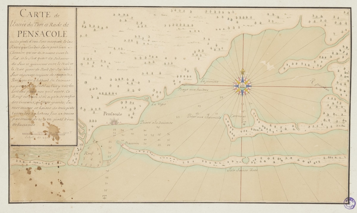 Carte de l'entrée du port et rade de Pensacole_0