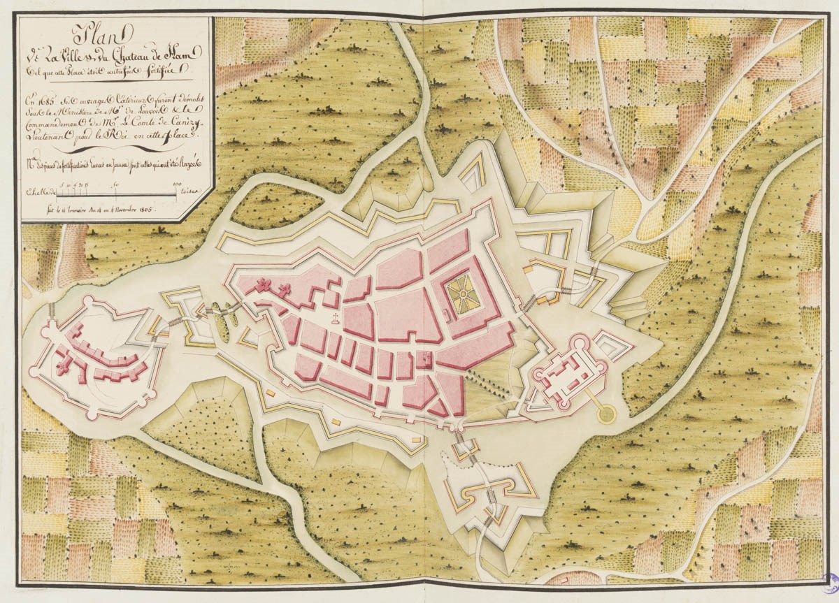 Plan de la ville et du château de Ham, tel que cette place était autrefois fortifiée_0