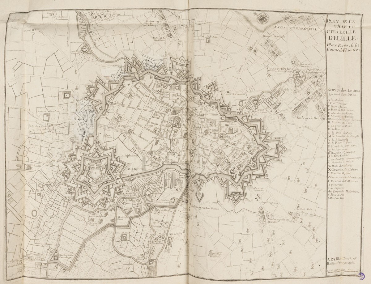 Plan de la ville et citadelle de Lille Place Forte de la Comte de Flandres_0