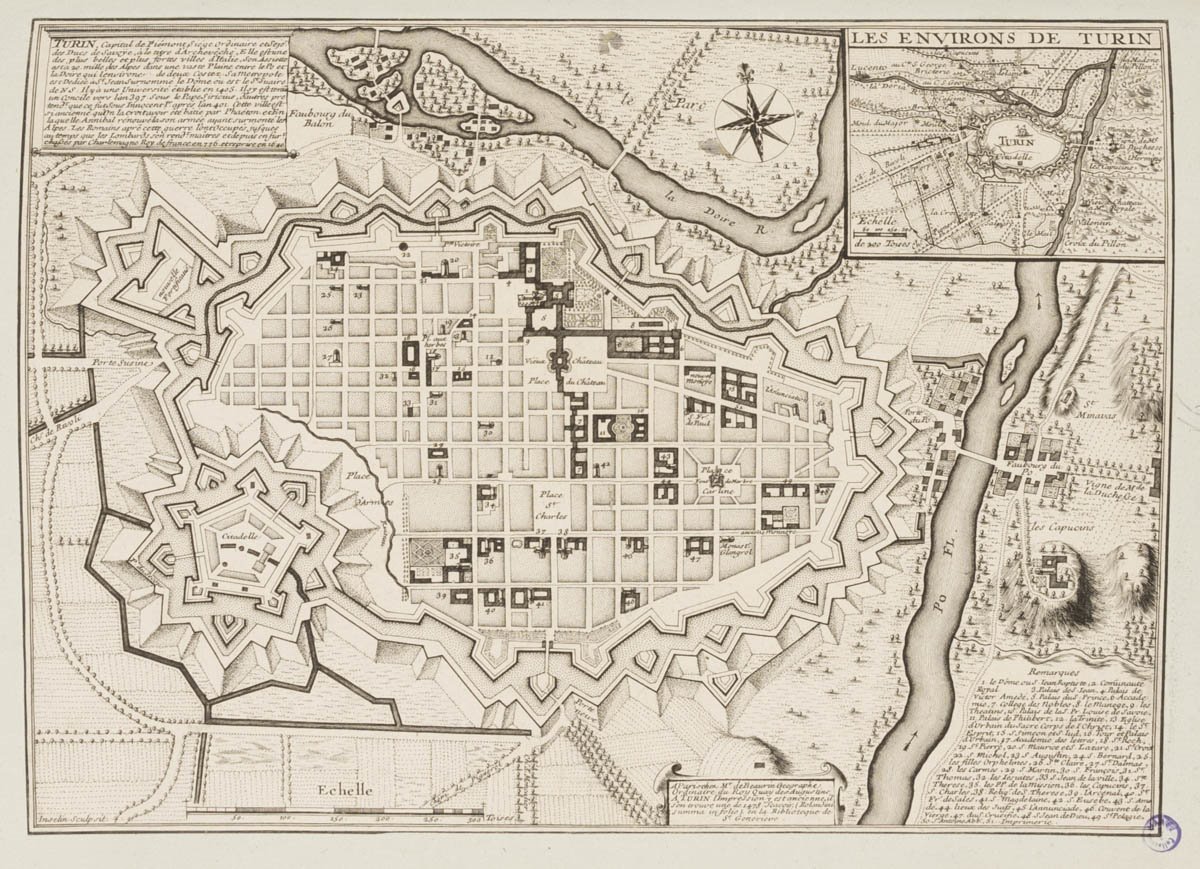 Turin, capital de Piémont, siège ordinaire et séjour des ducs de Savoye... ; Les environs de Turin, Charles Inselin