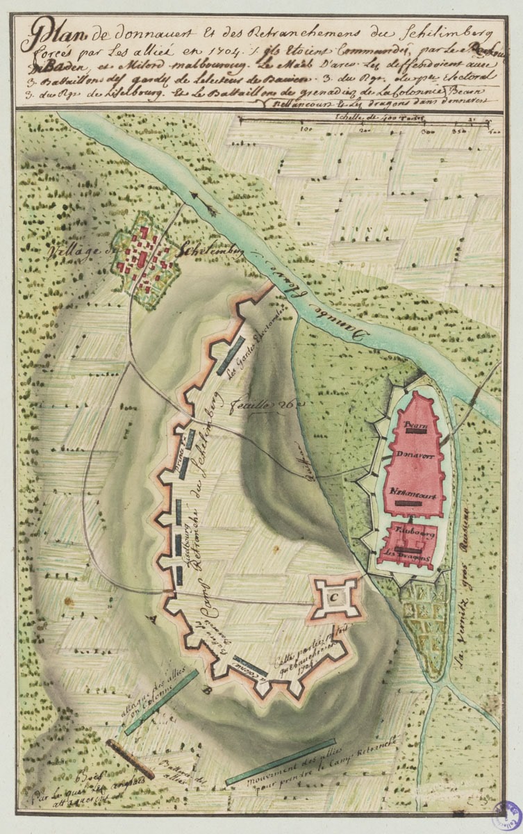 Plan de la ville et des retranchements de Donnawert (1704), 1704 après