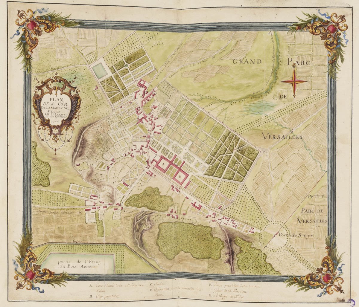 Plan de Saint-Cyr, de la maison de Saint-Louis, de l'abbaye et des environs_0