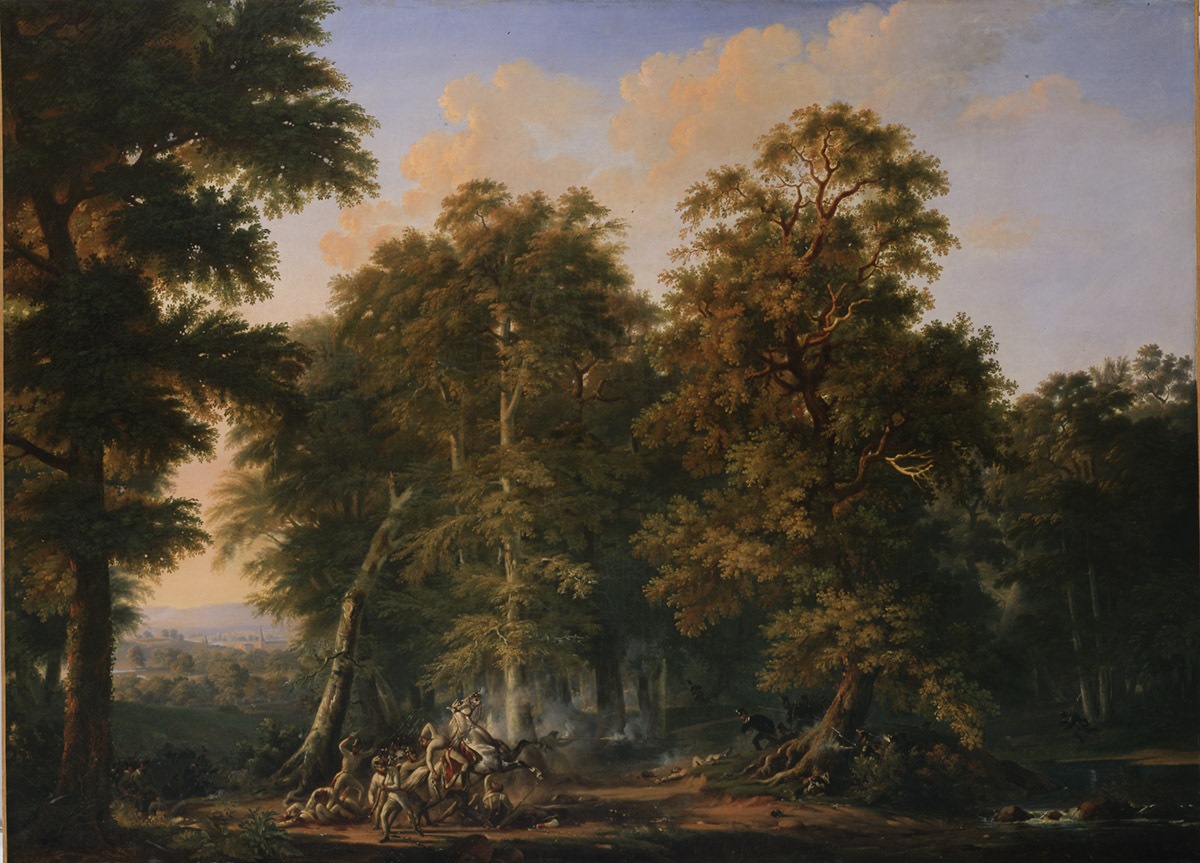 Embuscade à l'orée d'un bois, Jean Charles Langlois, 19e siècle