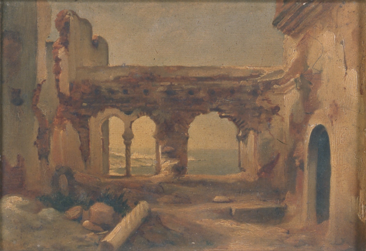 Édifice en ruine, en bord de mer près d'Alger, Jean Charles Langlois, 1830-1832