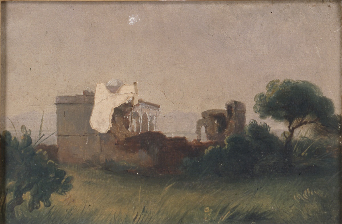 Édifice en ruine dans la campagne algéroise, Jean Charles Langlois, 1830-1832
