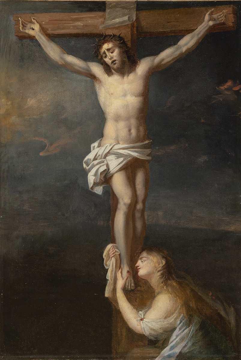 Le Christ en croix avec Marie-Madeleine à ses pieds, Robert Lefevre, 1827