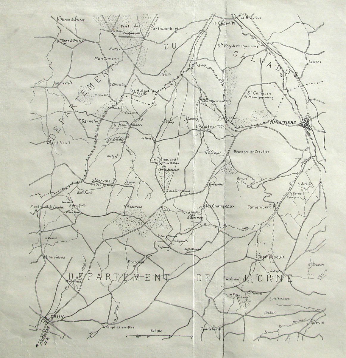 Carte des départements du Calvados et de l'Orne_0