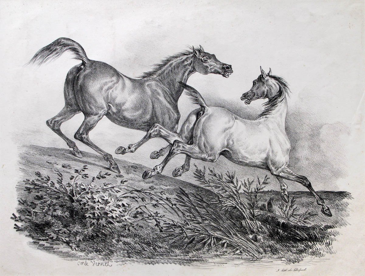 Deux chevaux, Carle Vernet