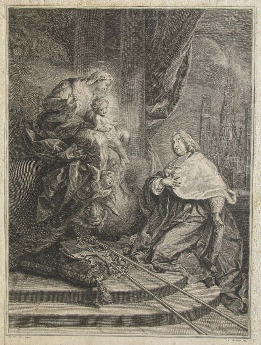 Louis de la Vergne de Tressan ; Frontispice, Pierre-Imbert Drevet, 1739 (Avant)