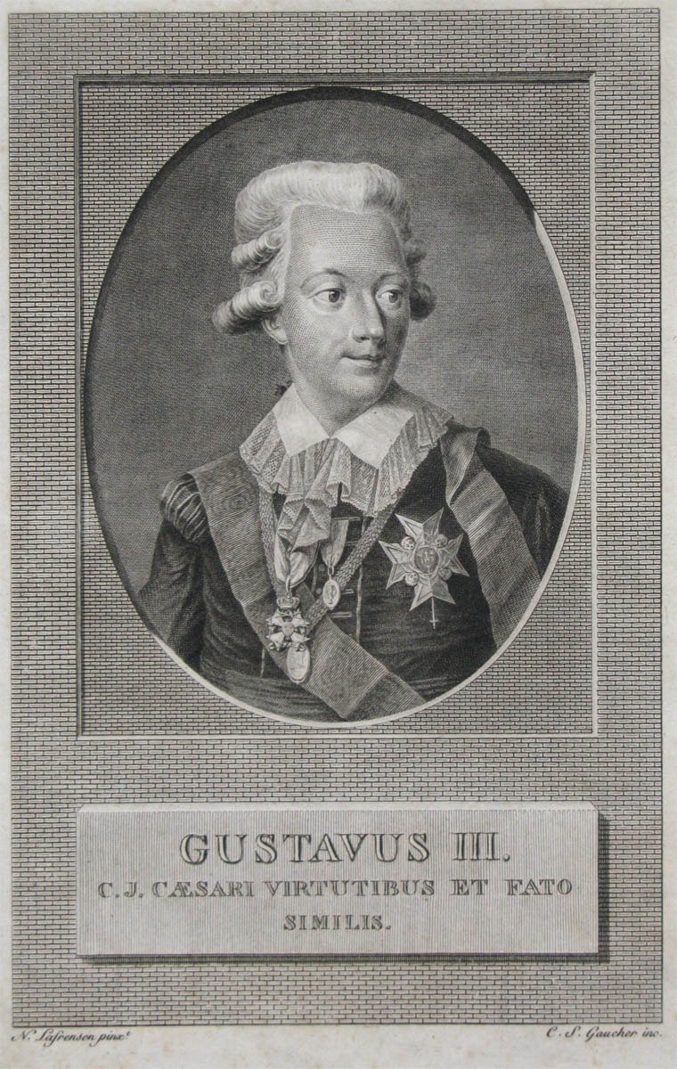 Gustave III de Suède, Charles-Étienne Gaucher, 18e siècle