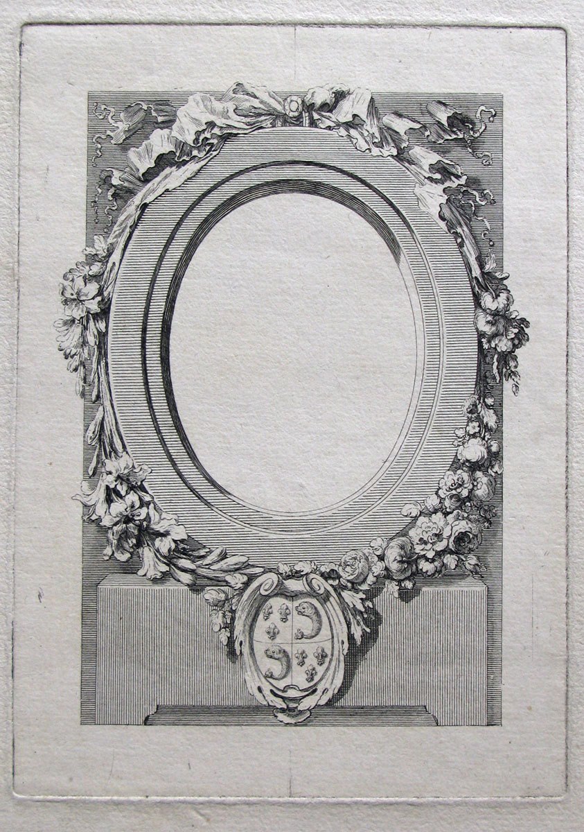 Encadrement pour le portrait de Louis XVI, Charles-Étienne Gaucher, 18e siècle