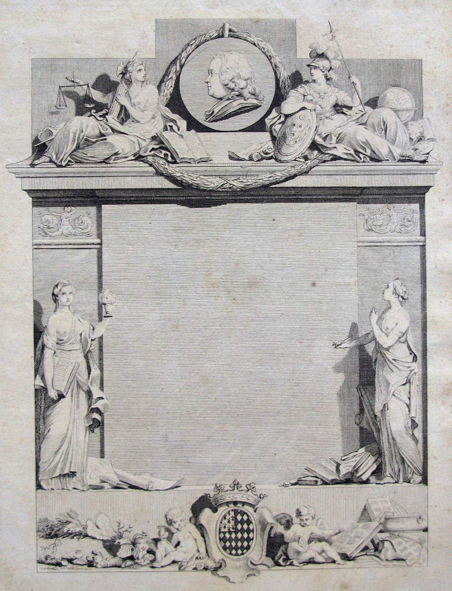 Encadrement pour le portrait de Malesherbes, Charles-Étienne Gaucher, 18e siècle