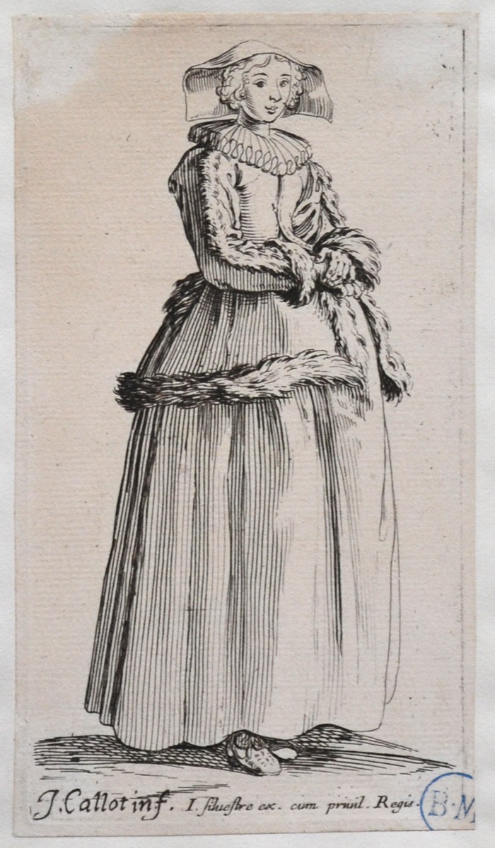 Bourgeoise portant une surcotte garnie de fourrure, Israël Henriet, 17e siècle