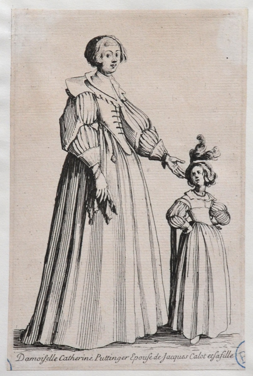 Bourgeoise accompagnée d'une petite fille, Israël Henriet, 17e siècle (1601-1700)