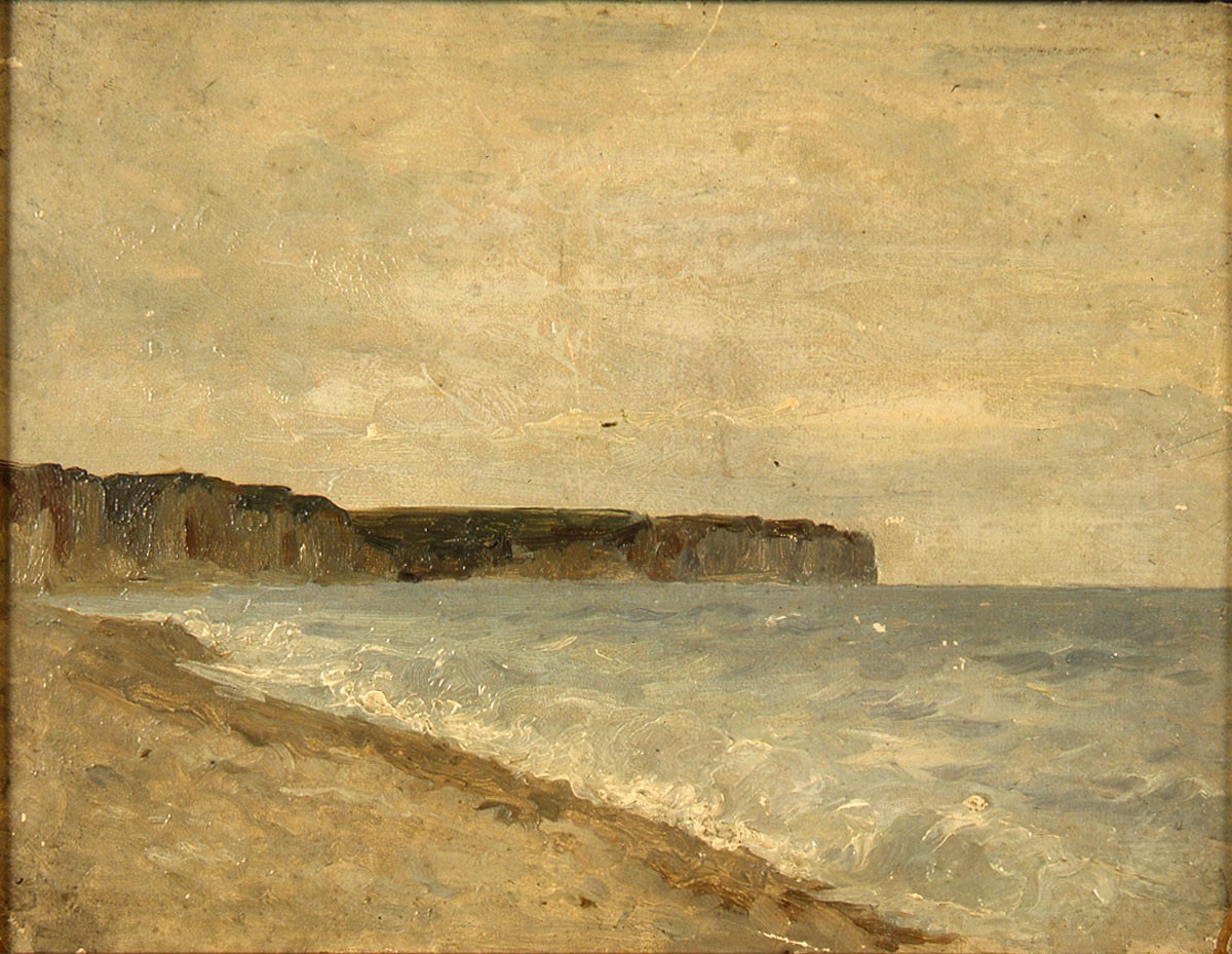 Falaises à Fécamp ; Normandie, bord de mer, Adolphe Félix Cals, 2e moitié 19e siècle