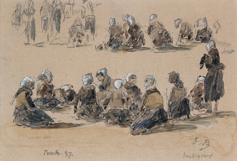 Femmes sur la plage de Berck, Eugène Boudin, 1887