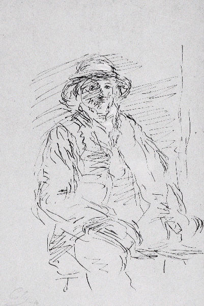 Vieux pêcheur assis — Adolphe-Félix Cals