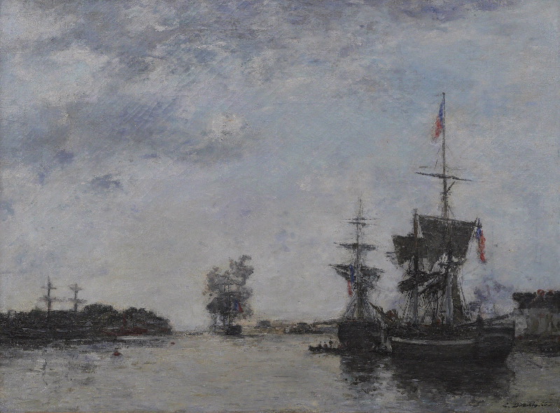 Le Havre. Sortie d'un transatlantique, Eugène Boudin, 1866