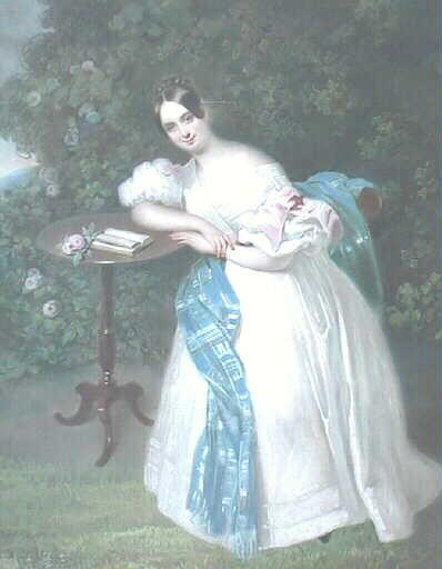 Jeune femme romantique dans un jardin, Léon Riesener
