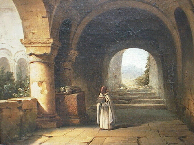 Galerie d'un cloître, Charles Caïus Renoux, 1841